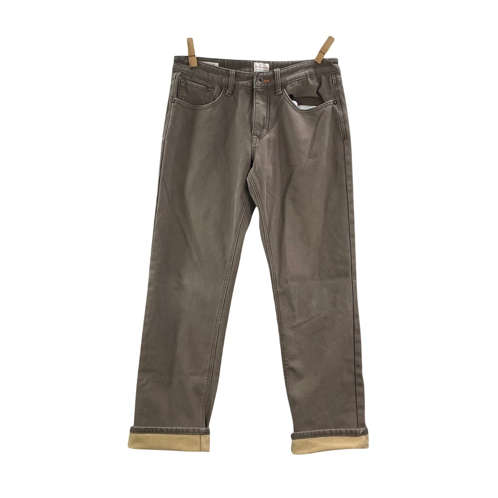 Weatherproof Vintage Pants Mens 32x32 Brown Fleece Lined Canvas Outdoor Gorpcore